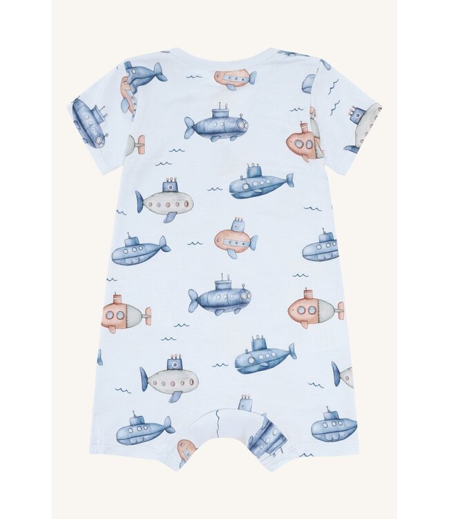 Hust and Claire  Strampler Milu kurzarm aus Bambusviskose  - Uboot - water