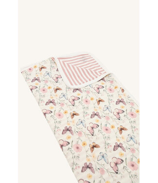 Hust and Claire Decke aus Bambusviskose Fubi Schmetterling - dusty rose