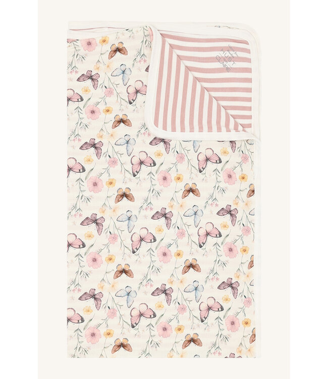 Hust and Claire Decke aus Bambusviskose Fubi Schmetterling - dusty rose