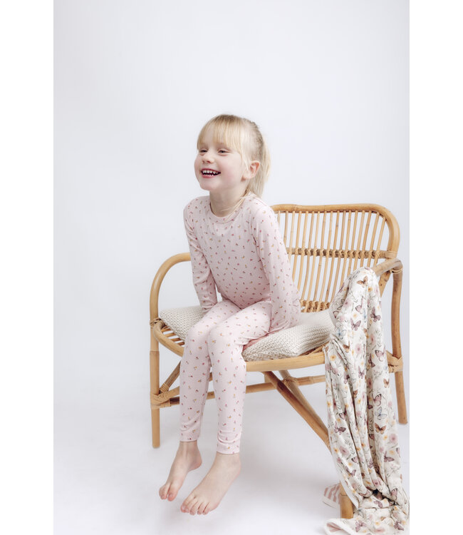 Hust and Claire Decke aus Bambusviskose Fubi Schmetterling - dusty rose