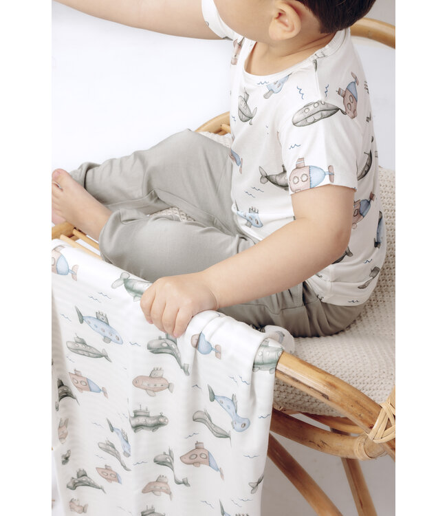 Hust and Claire Decke aus Bambusviskose Fubi U-Boot - forest fog