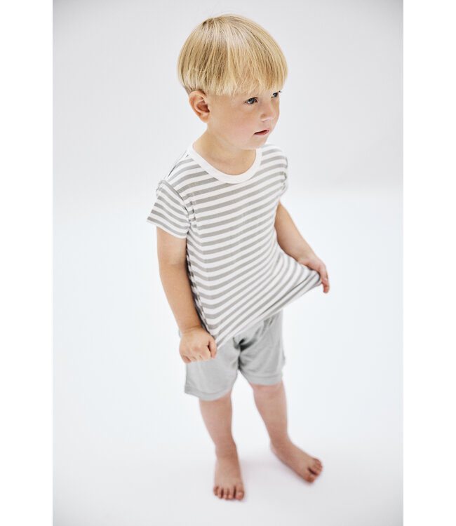 Hust and Claire Austin Shirt kurzarm Bambusviskose gestreift - Forest Fog