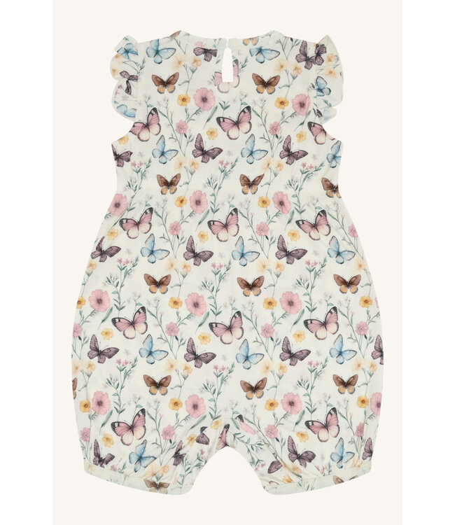 Hust and Claire  Strampler Milu kurzarm aus Bambusviskose  - Schmetterling - ivory