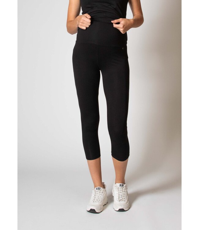 love2wait Leggings  3/4  Schwangerschaft - EcoVero Viskose - schwarz