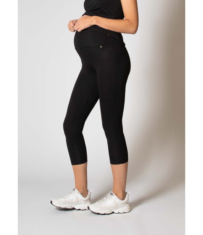love2wait Leggings  3/4  Schwangerschaft - EcoVero Viskose - schwarz