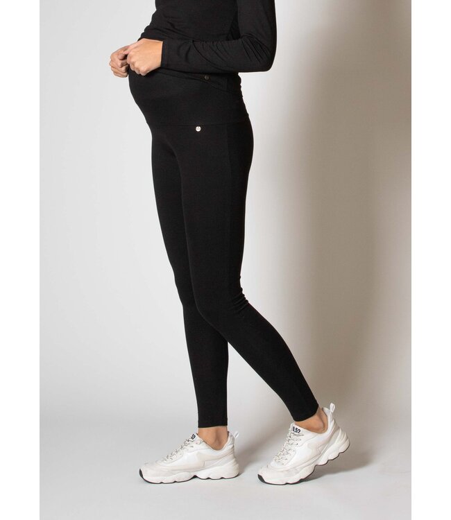 love2wait Leggings - Umstandsleggings - EcoVero Viskose - schwarz