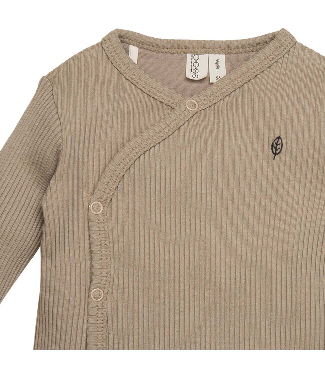 Bess Wickeljacke Baby aus Biobaumwolle gerippt - sand