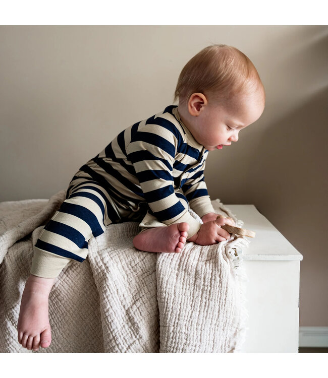 Cloby UV Baby-Overall Navy Stripe UPF50+