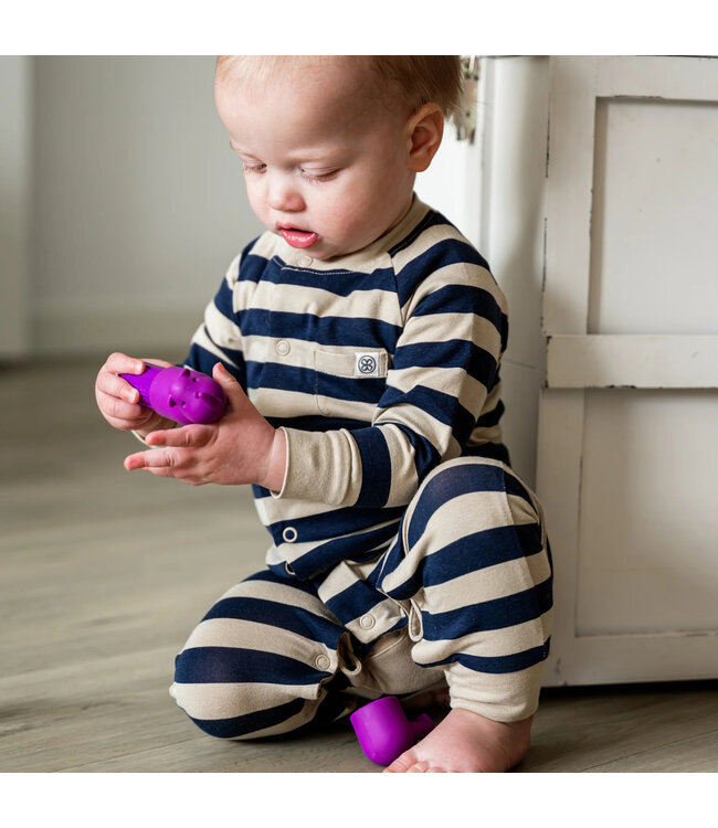 Cloby UV Baby-Overall Navy Stripe UPF50+