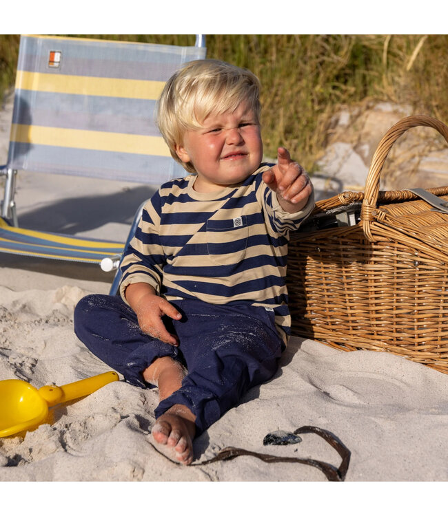 Cloby UV Langarmshirt UPF 50+ Navy Sandy Stripe