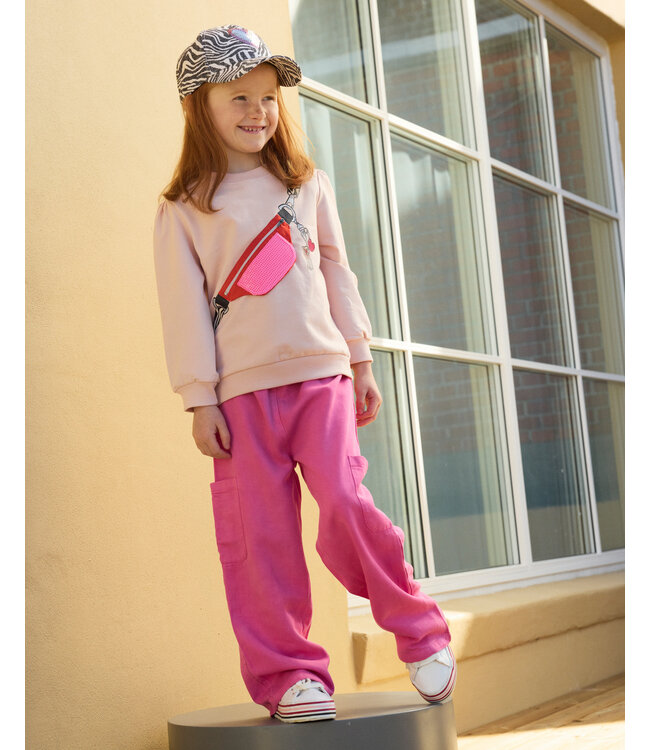 Minymo Cap Animalprint mit Pailettenherz aus Baumwolle