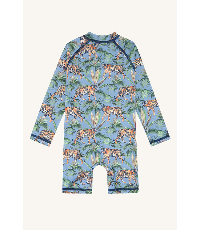 Hust and Claire UV50+ Badeanzug langarm Malaz mit Tigerprint