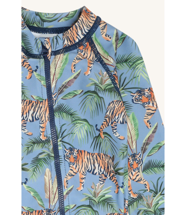 Hust and Claire UV50+ Badeanzug langarm Malaz mit Tigerprint