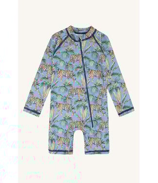 Hust and Claire UV50+ Badeanzug langarm Malaz mit Tigerprint