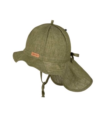 Pure Pure (Pure Pure by Bauer) Sonnenhut aus Leinen mit Nackenschutz - forest