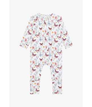 Hust and Claire Pyjama Mulle aus Bambusviskose mit Reissverschluss - Schmetterlinge - ivory