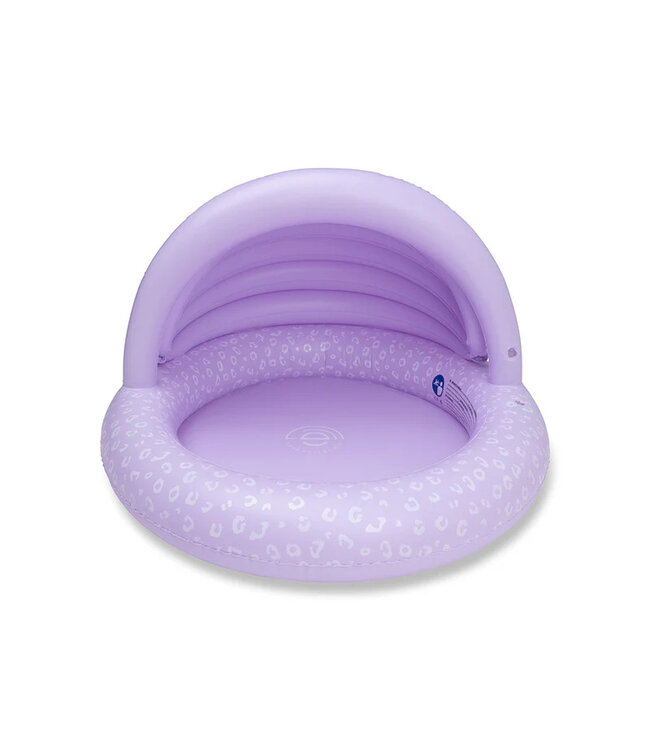 SWIM ESSENTIALS Kinder Pool Leopard - Ø 100 cm Lila mit Sonnendach