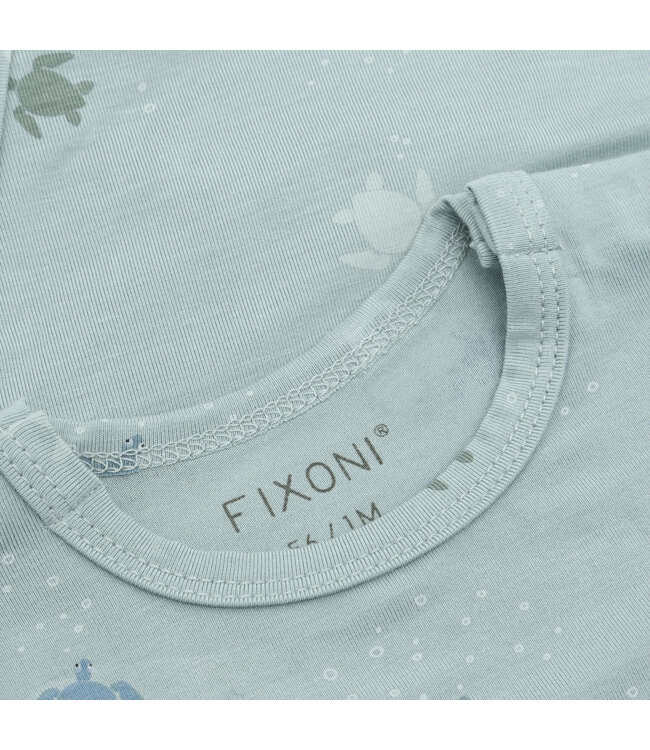 Fixoni Body kurzarm Bambusviskose - Schildkröten - gray mist