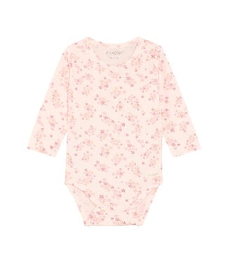 Fixoni Body langarm aus Bambusviskose - Blumen - soft pink