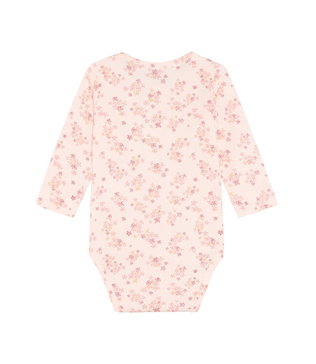 Fixoni Body langarm aus Bambusviskose - Blumen - soft pink