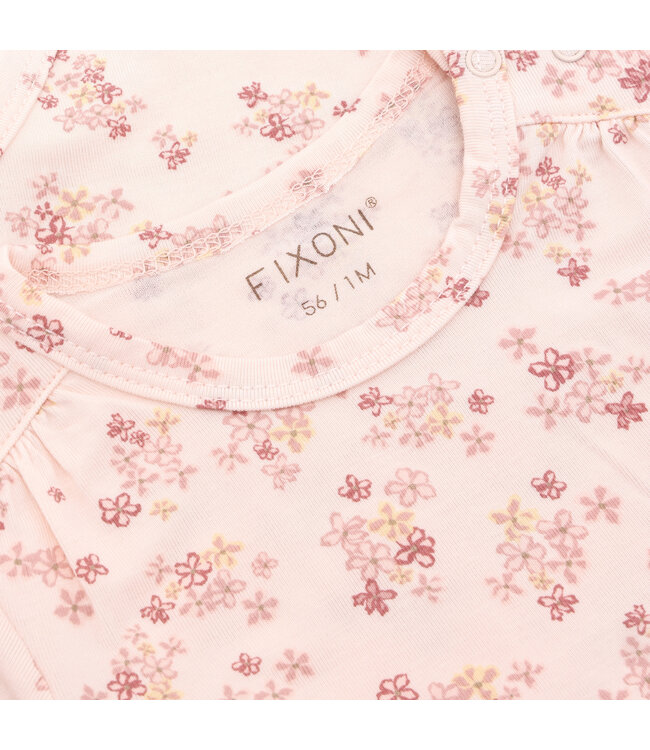 Fixoni Body langarm aus Bambusviskose - Blumen - soft pink