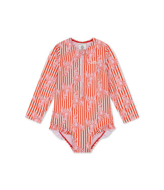 SWIM ESSENTIALS Badekleid Lobster langarm UPF50+ - rot