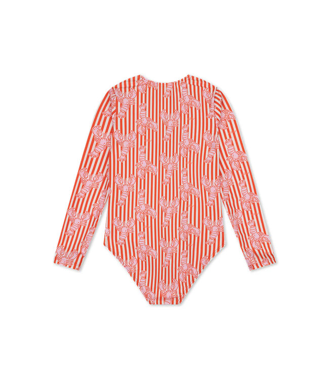 SWIM ESSENTIALS Badekleid Lobster langarm UPF50+ - rot