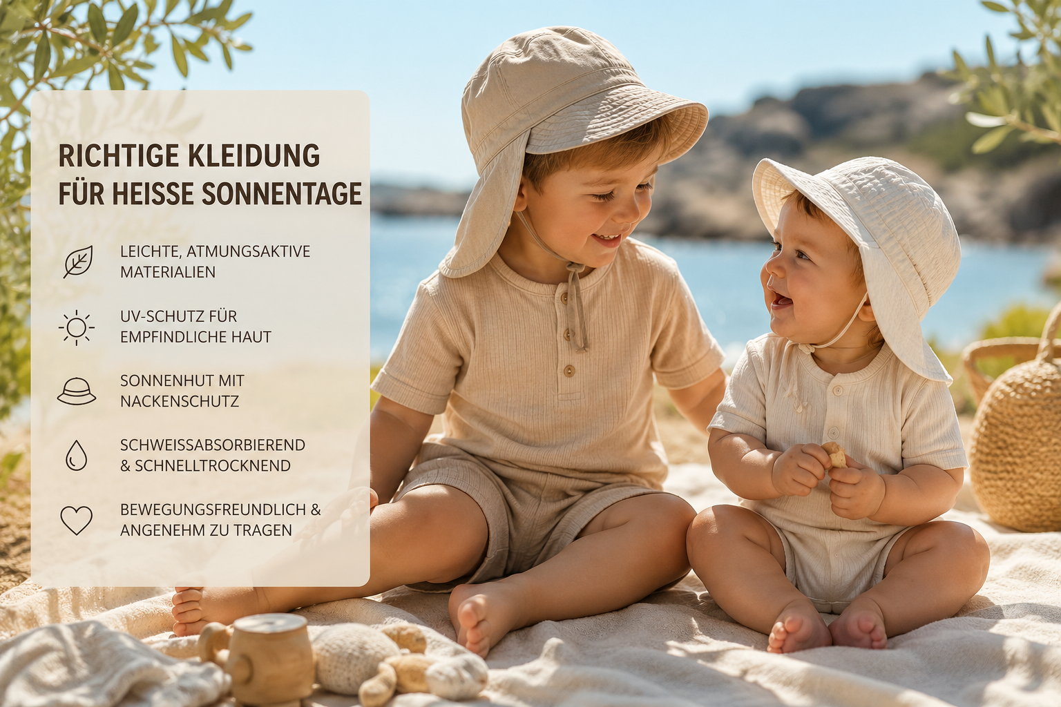 Baby- und Kinderkleidung für heisse Sommertage und Nächte 