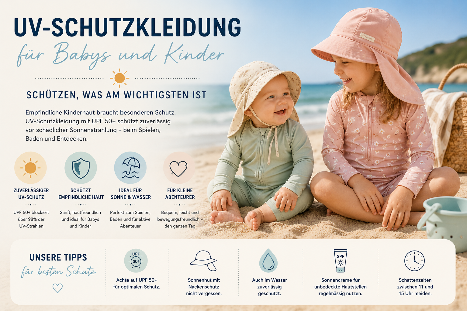 UV-Schutzkleidung für Babys und Kinder