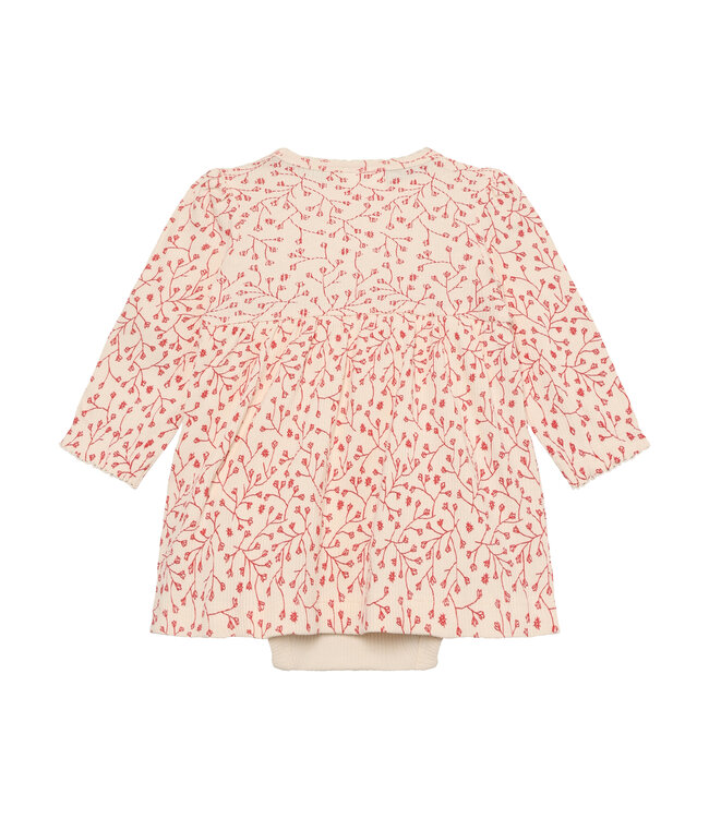 Minymo Bodykleid langarm  gerippt mit Blumenprint