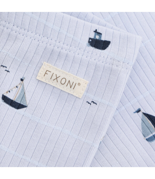 Fixoni Leggings gerippt Baumwolle/Modal - Schiffe - artic ice