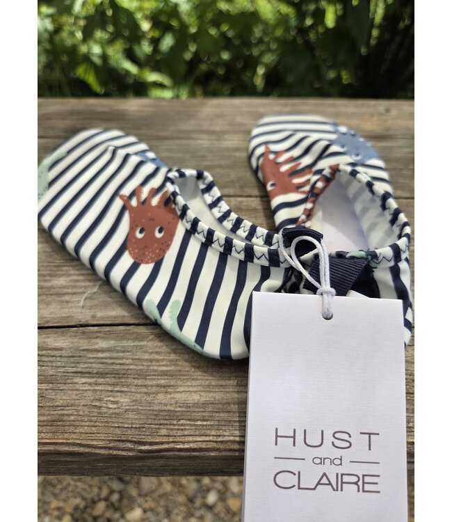 Hust and Claire Badeschuhe UV50+ Fabian gestreift mit Tintenfischen