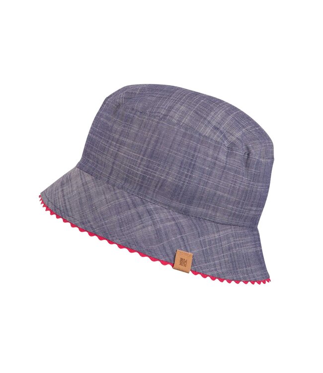 Pure Pure (Pure Pure by Bauer) Sonnenhut wendbar Blumen/jeansblau Biobaumwolle