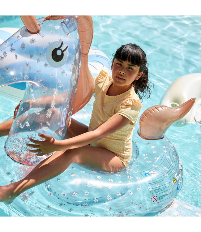 SWIM ESSENTIALS UV 50+ Shirt kurzarm zum Baden floral gelb