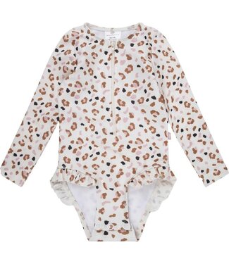 SWIM ESSENTIALS Badekleid Leopard langarm UPF50+
