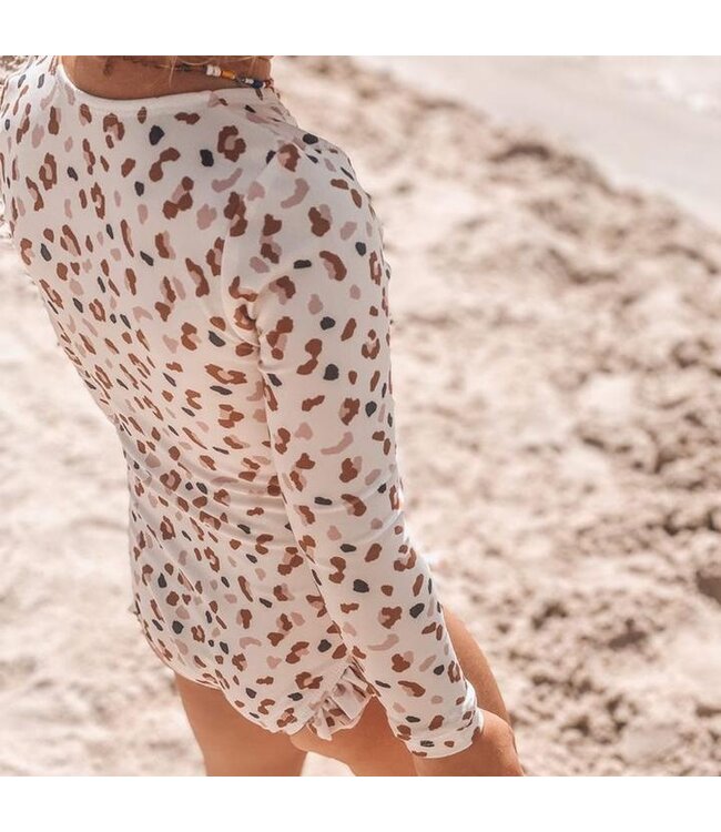 SWIM ESSENTIALS Badekleid Leopard langarm UPF50+
