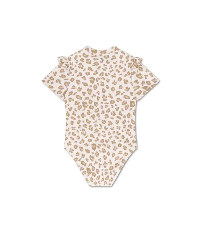 SWIM ESSENTIALS Badekleid kurzarm Leopard neutral UPF50+