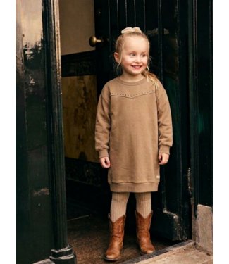 Daily7 Langarm Sweatkleid aus Biobaumwolle - affogat