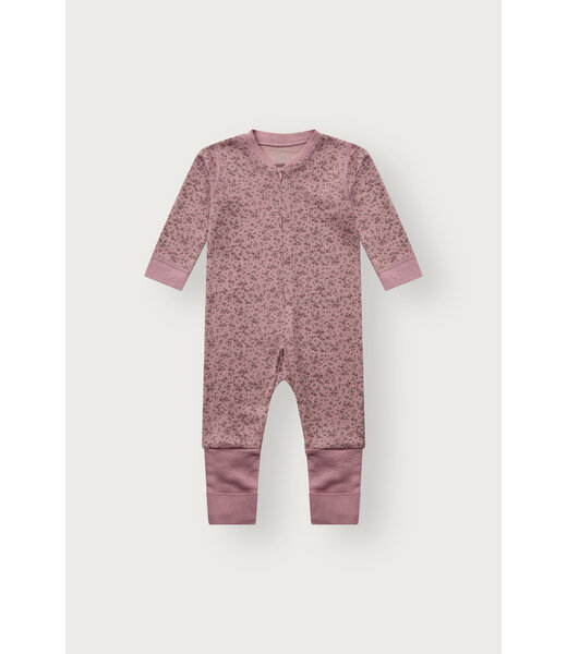 Hust and Claire Pyjama mit Reissverschluss Blumen - Wolle/Bambusviskose - heather