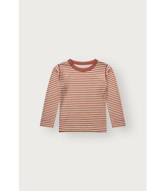 Hust and Claire Abba Shirt langarm Wolle/Bambusviskose - gestreift orange/natur