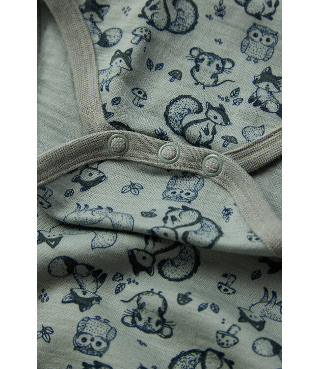 Hust and Claire Body Bo Waldtiere langarm - Merinowolle - slate green