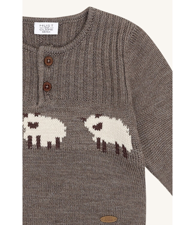 Hust and Claire Pil Pullover - Merinowolle - Schafe deer melange