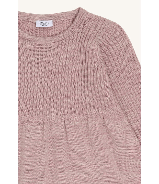 Hust and Claire Duri Kleid- Merinowolle - gerippt heather