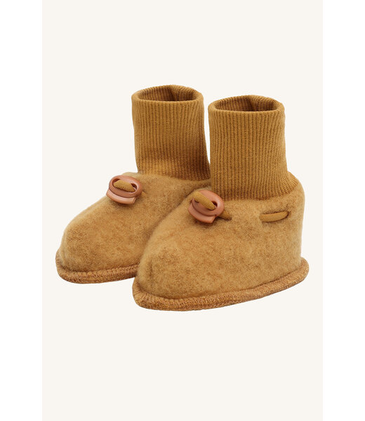 Hust and Claire Felice Babyschuhe - Wollfleece - old mustard