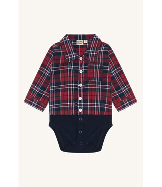 Hust and Claire Bertil Hemdbody langarm - Baumwolle - Karomustermore navy