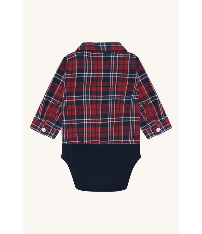Hust and Claire Bertil Hemdbody langarm - Baumwolle - Karomustermore navy