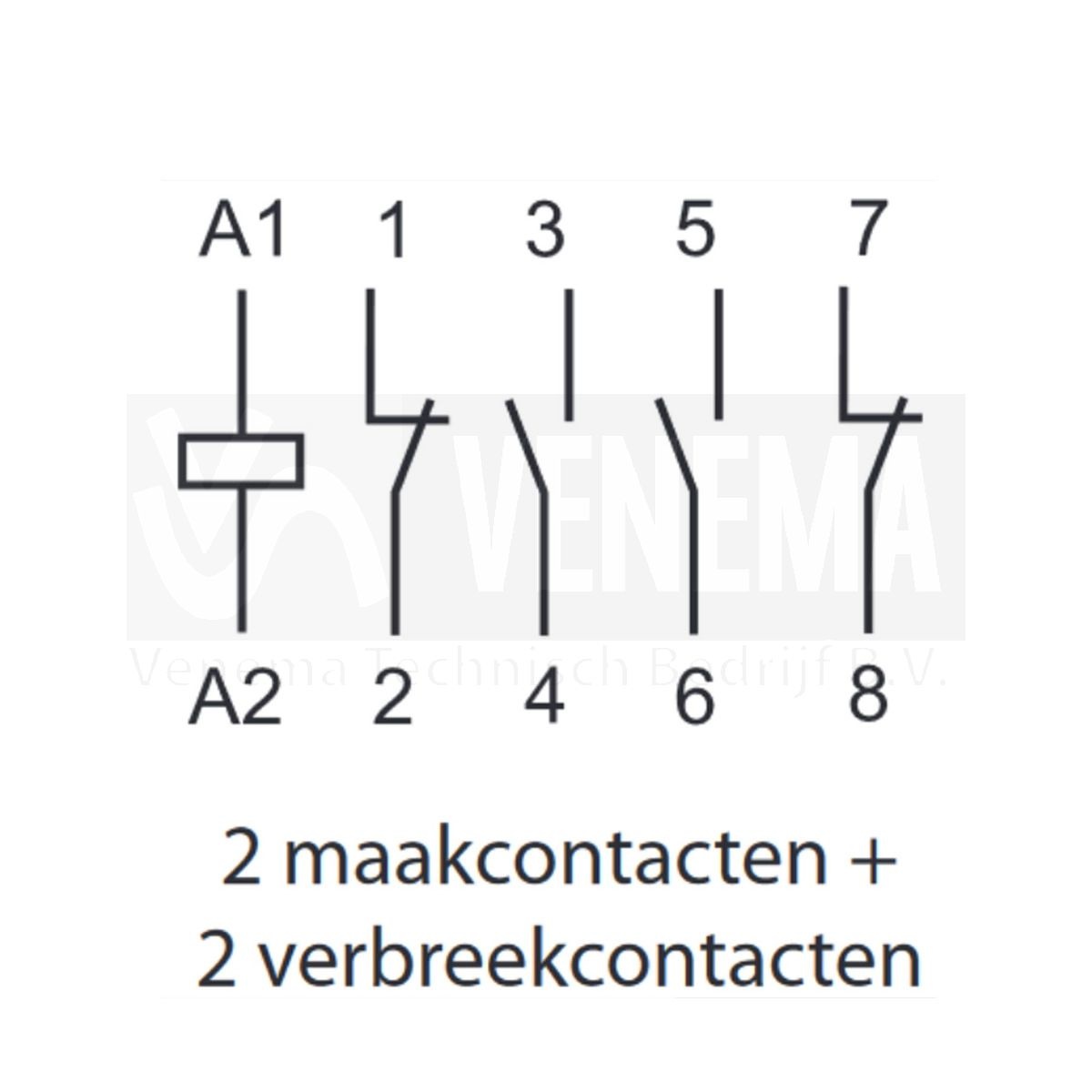 Finder 25A Magneetschakelaar AgNi - 2 maak- + 2 verbreekcontacten, foto 4 van 6