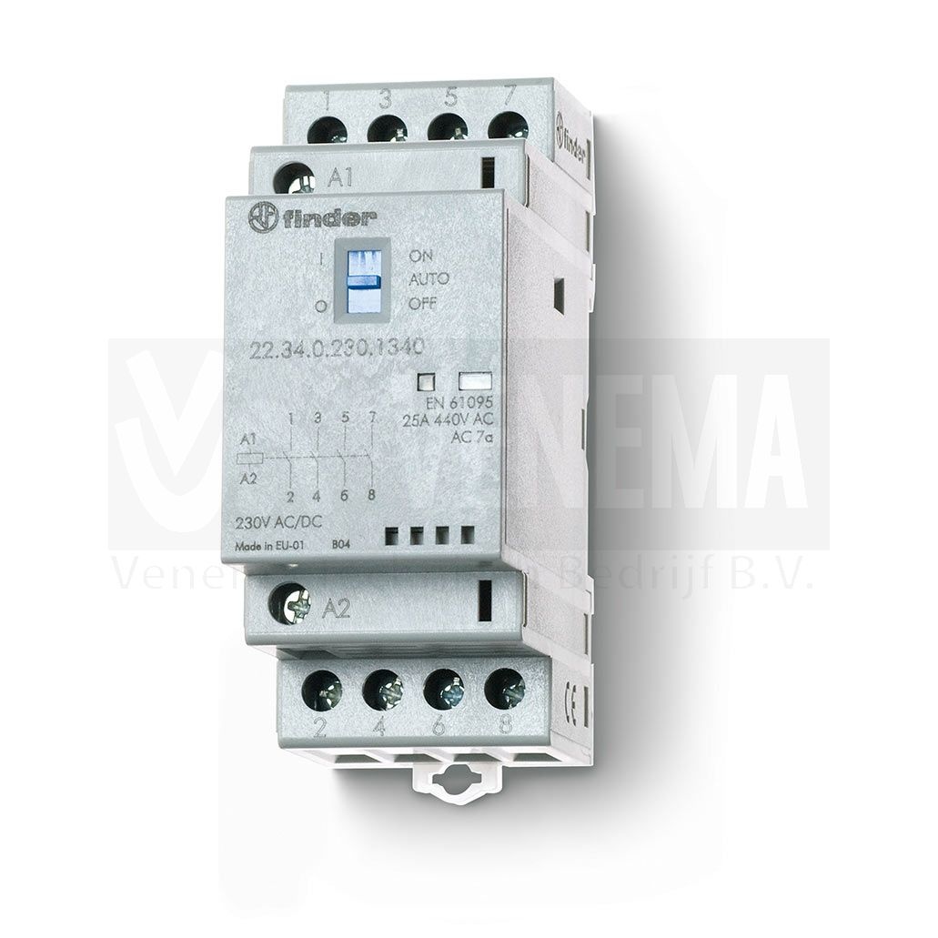 Finder 25A Magneetschakelaar AgNi - 2 maak- + 2 verbreekcontacten, foto 2 van 6