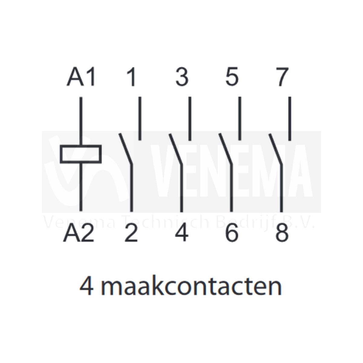 Finder 25A Magneetschakelaar AgSnO2 - 4 maakcontacten, foto 3 van 6