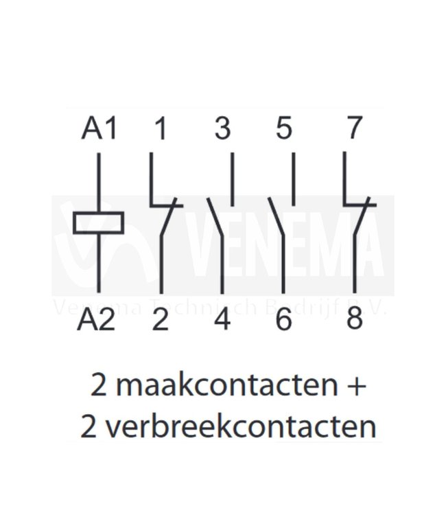 25A Magneetschakelaar AgSnO2 - 4 maakcontacten